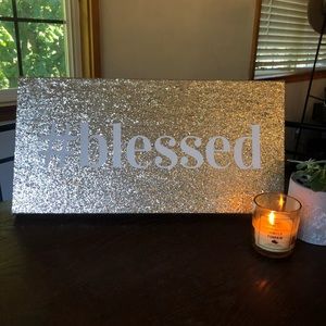 #blessed glitter sign